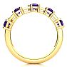 1 Carat Amethyst and Diamond Journey Band Ring in 10K Yellow Gold Image-3