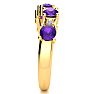 1 Carat Amethyst and Diamond Journey Band Ring in 10K Yellow Gold Image-4