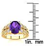 1 3/4 Carat Oval Shape Amethyst and Diamond Ring In 10 Karat Yellow Gold Image-5