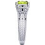 2 Carat Oval Shape Peridot and Diamond Ring In 10 Karat White Gold Image-4