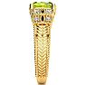 2 Carat Oval Shape Peridot and Diamond Ring In 10 Karat Yellow Gold Image-4