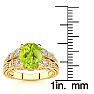 2 Carat Oval Shape Peridot and Diamond Ring In 10 Karat Yellow Gold Image-5