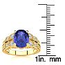 2 Carat Oval Shape Tanzanite and Diamond Ring In 10 Karat Yellow Gold Image-5