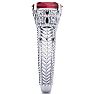 3 Carat Oval Shape Ruby and Diamond Ring In 10 Karat White Gold Image-4