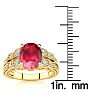 3 Carat Oval Shape Ruby and Diamond Ring In 10 Karat Yellow Gold Image-5
