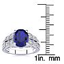 3 Carat Oval Shape Sapphire and Diamond Ring In 10 Karat White Gold Image-5