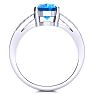 2 1/3 Carat Oval Shape Blue Topaz and Diamond Ring In 14 Karat White Gold Image-3