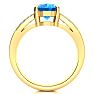 2 1/3 Carat Oval Shape Blue Topaz and Diamond Ring In 14 Karat Yellow Gold Image-3