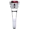 Garnet Ring: Garnet Jewelry: 2 Carat Oval Shape Garnet and Diamond Ring In 14 Karat White Gold Image-4