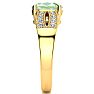 1 3/4 Carat Oval Shape Green Amethyst and Diamond Ring In 14 Karat Yellow Gold Image-4