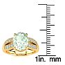 1 3/4 Carat Oval Shape Green Amethyst and Diamond Ring In 14 Karat Yellow Gold Image-5