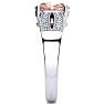 2 Carat Oval Shape Morganite and Diamond Ring In 14 Karat White Gold Image-4