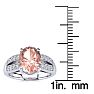 2 Carat Oval Shape Morganite and Diamond Ring In 14 Karat White Gold Image-5