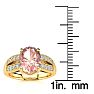 2 Carat Oval Shape Morganite and Diamond Ring In 14 Karat Yellow Gold Image-5