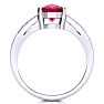 3 Carat Oval Shape Ruby and Diamond Ring In 14 Karat White Gold Image-3