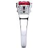 3 Carat Oval Shape Ruby and Diamond Ring In 14 Karat White Gold Image-4