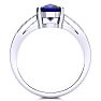 3 Carat Oval Shape Sapphire and Diamond Ring In 14 Karat White Gold Image-3