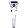 3 Carat Oval Shape Sapphire and Diamond Ring In 14 Karat White Gold Image-4