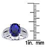 3 Carat Oval Shape Sapphire and Diamond Ring In 14 Karat White Gold Image-5
