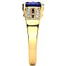 3 Carat Oval Shape Sapphire and Diamond Ring In 14 Karat Yellow Gold Image-4