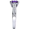 2 Carat Oval Shape Amethyst and Diamond Ring In 14 Karat White Gold Image-4