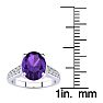2 Carat Oval Shape Amethyst and Diamond Ring In 14 Karat White Gold Image-5