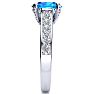 2 1/2 Carat Oval Shape Blue Topaz and Diamond Ring In 14 Karat White Gold Image-4