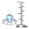 Aquamarine Ring: Aquamarine Jewelry: 2 Carat Oval Shape Aquamarine and Diamond Ring In 14 Karat White Gold Image-5