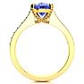 2 1/4 Carat Oval Shape Tanzanite and Diamond Ring In 14 Karat Yellow Gold Image-3