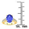 2 1/4 Carat Oval Shape Tanzanite and Diamond Ring In 14 Karat Yellow Gold Image-5