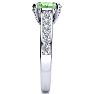 2 Carat Oval Shape Green Amethyst and Diamond Ring In 14 Karat White Gold Image-4