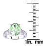 2 Carat Oval Shape Green Amethyst and Diamond Ring In 14 Karat White Gold Image-5