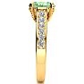 2 Carat Oval Shape Green Amethyst and Diamond Ring In 14 Karat Yellow Gold Image-4