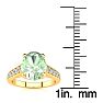 2 Carat Oval Shape Green Amethyst and Diamond Ring In 14 Karat Yellow Gold Image-5