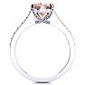 2 Carat Oval Shape Morganite and Diamond Ring In 14 Karat White Gold Image-3
