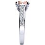2 Carat Oval Shape Morganite and Diamond Ring In 14 Karat White Gold Image-4