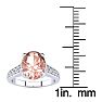 2 Carat Oval Shape Morganite and Diamond Ring In 14 Karat White Gold Image-5