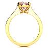 2 Carat Oval Shape Morganite and Diamond Ring In 14 Karat Yellow Gold Image-3