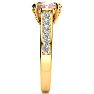 2 Carat Oval Shape Morganite and Diamond Ring In 14 Karat Yellow Gold Image-4