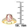 2 Carat Oval Shape Morganite and Diamond Ring In 14 Karat Yellow Gold Image-5