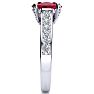 3 Carat Oval Shape Ruby and Diamond Ring In 14 Karat White Gold Image-4
