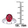 3 Carat Oval Shape Ruby and Diamond Ring In 14 Karat White Gold Image-5