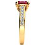 3 Carat Oval Shape Ruby and Diamond Ring In 14 Karat Yellow Gold Image-4