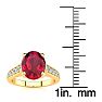 3 Carat Oval Shape Ruby and Diamond Ring In 14 Karat Yellow Gold Image-5