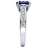 3 Carat Oval Shape Sapphire and Diamond Ring In 14 Karat White Gold Image-4
