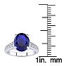 3 Carat Oval Shape Sapphire and Diamond Ring In 14 Karat White Gold Image-5