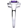 1 3/4 Carat Oval Shape Amethyst and Halo Diamond Ring In 14 Karat White Gold Image-4