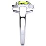 2 Carat Oval Shape Peridot and Halo Diamond Ring In 14 Karat White Gold Image-4