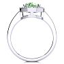 1 3/4 Carat Oval Shape Green Amethyst and Halo Diamond Ring In 14 Karat White Gold Image-3