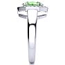 1 3/4 Carat Oval Shape Green Amethyst and Halo Diamond Ring In 14 Karat White Gold Image-4